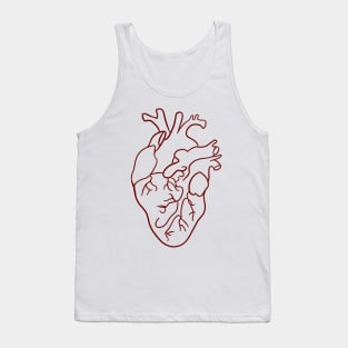 red heart fine line Tank Top